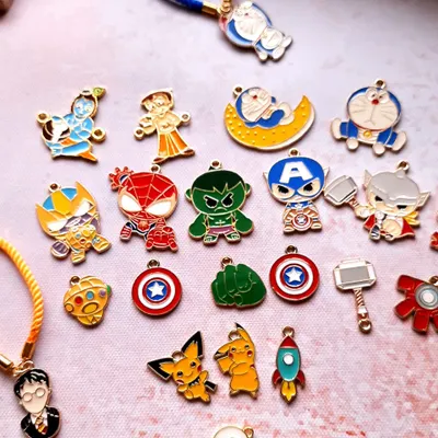 A glimpse into the world of my kids' Rakhi charms. From The Hulk and Spider-Man to Doraemon and Pikachu, you can pick your little one's favorite hero to make their Rakhi extra special.