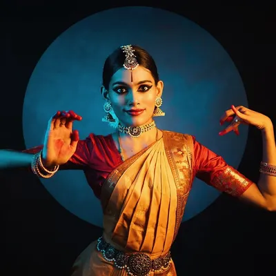 My talented student Madhusri, embodying the form of Ardhanareeshvara. It is a joy to mentor young dancers and watch them grow into confident performers.
