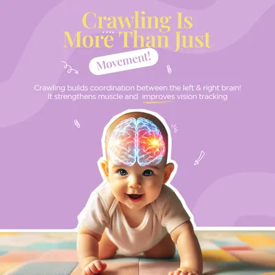 Did you know crawling is more than just movement? It's a critical milestone that builds coordination between the left and right sides of the brain, strengthens muscles for walking, and even improves vision tracking, which helps with reading skills later on.