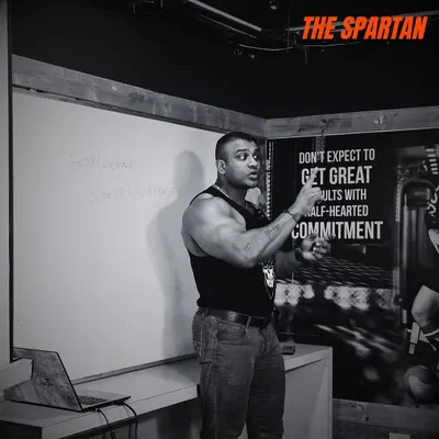 A shot from my Spartan's Elite Contest Prep Workshop in New Delhi. I am in my element here, teaching the next generation of coaches the detailed science of bodybuilding.