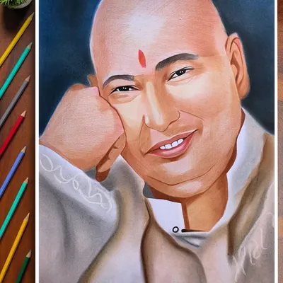 A custom color pencil portrait of Guru ji, commissioned by a client in New Delhi. I work closely from photographs to capture the likeness and spirit of the individual.