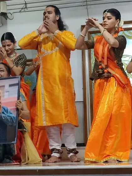 Another moment from our group performance in Shirdi. The photo shows our collective prayer through dance, a powerful expression of our shared devotion and training under our guru.