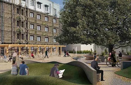 We believe architecture must respond to its environment. This conceptual rendering for 'The Estate' in Ballard Estate reimagines a neglected public space, turning it into a vibrant community hub with seating and green pockets, all while respecting the area's heritage.