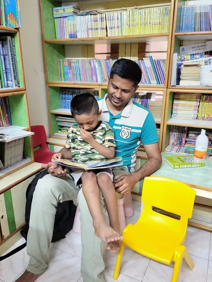 Some of the most precious moments in our library are when we see families reading together. A father and son sharing a story is a beautiful reminder that reading builds bonds that last a lifetime. We encourage all parents to find a cozy corner and create these special memories with their children.