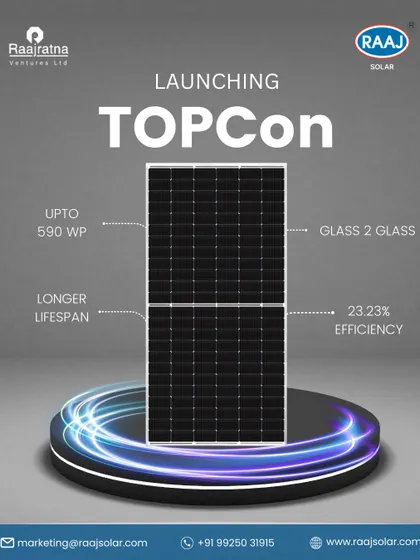 We are excited to launch our TOPCon solar panel, a leap forward in solar technology. With a glass-to-glass build, 23.23% efficiency, and a longer lifespan, it's engineered for superior performance.