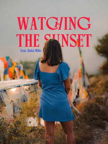 A creative poster from my time watching the sunset at Dalai Hills, Mussoorie. This shows how I blend graphic design with photography to create unique travel content.