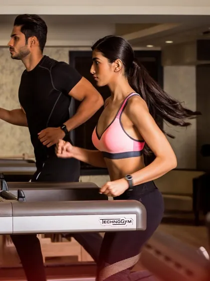 Find your rhythm with our top-of-the-line Technogym treadmills. Whether it's a steady run or a powerful sprint, building cardio endurance is a key part of our training philosophy.