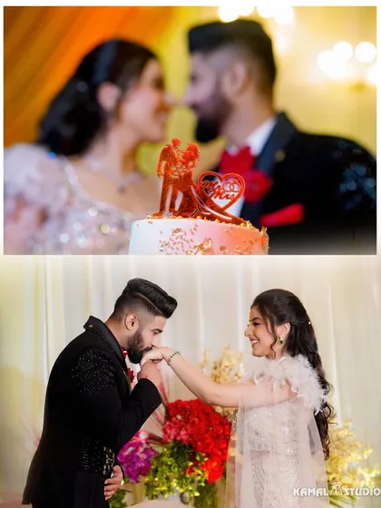An extensive collection from an engagement, showing the couple's dance, portraits, cake cutting, and moments with family and friends.