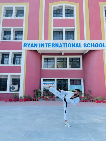 A moment of pride in front of Ryan International School, one of the many institutions where I conduct workshops. I am ready to bring this training to any school that needs it.