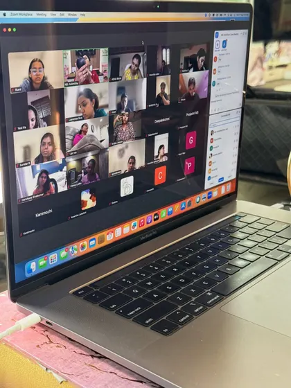 Can't make it to my Chennai studio? No problem. I host live, interactive online workshops so you can learn from the comfort of your home. You get the same detailed guidance, lifetime access to recordings, and support from our community.