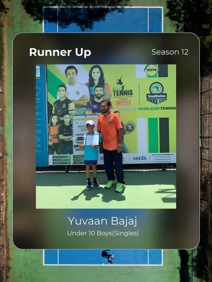 Yuvaan Bajaj as the runner-up in the Under 10 Boys singles category during our Season 12 tournament. Congratulations to our new champions.