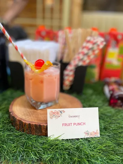 A classic Fruit Punch is a staple for any celebration. Ours is a vibrant and flavorful mix of fruit juices, perfect for large gatherings, birthdays, and corporate family days.