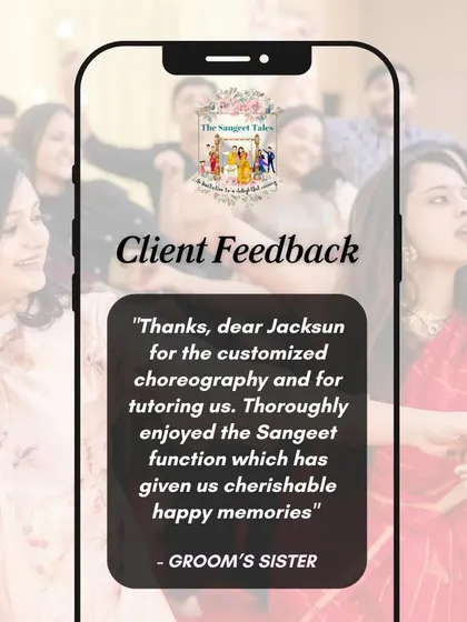 "Thanks, dear Jacksun for the customized choreography." Our choreographer Jacksun is praised for creating cherishable, happy memories.