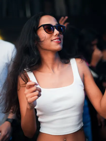A cool, calm, and collected dancer enjoying the music. Everyone has their own way of feeling the vibe.