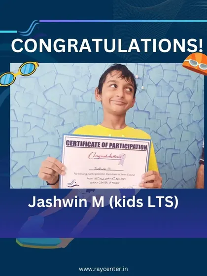 A happy Jashwin M with his certificate after successfully participating in the LTS course.