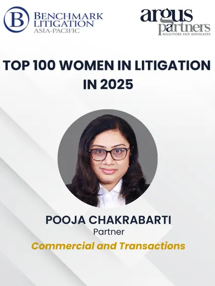 My partner, Pooja Chakrabarti, recognized as one of the Top 100 Women in Litigation for 2025 by Benchmark Litigation Asia-Pacific.