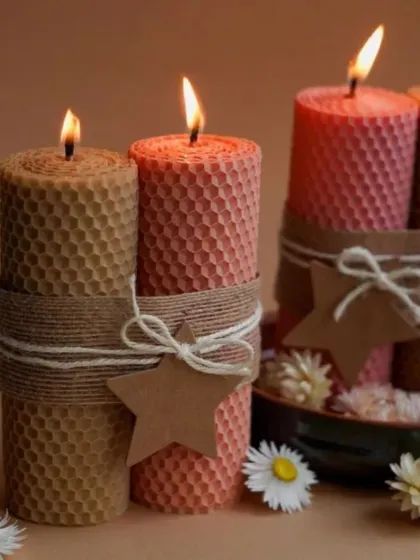 I love the simple, natural beauty of these honeycomb pillar candles. We hand-roll each one to create that perfect texture, and they give off such a warm, gentle light. They are perfect for creating a cozy, rustic vibe in any corner of your home.