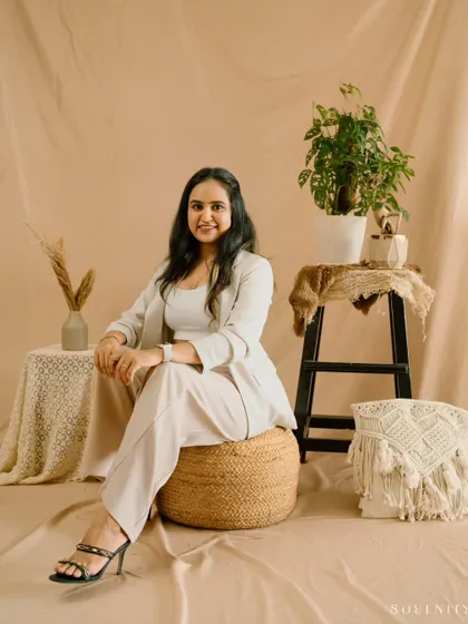 This is me, Falguni, in my happy place. I believe the best photos come from a place of connection, and I want you to feel comfortable and seen. This is the energy I bring to every single shoot.
