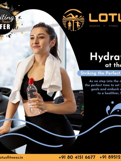 Hydration is key to a great workout. As part of our New Year promotion, this graphic reminds everyone to strike the perfect balance with their water intake for a healthier, happier you.