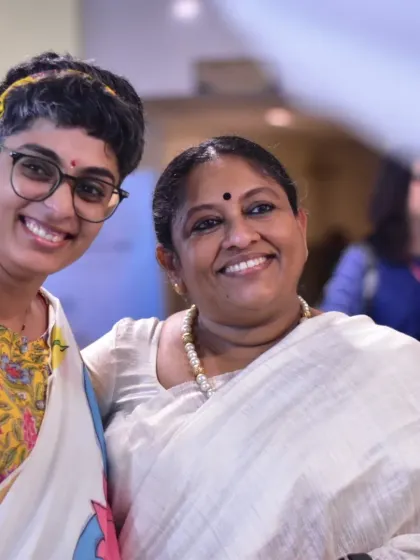 Another cherished photo with author K.R. Meera. These interactions fuel my passion for creating spaces where meaningful stories can be shared.