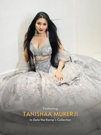 We believe style can be smart and sustainable, and so do the stars. Here’s Tanishaa Mukerji looking elegant in a gorgeous silver-grey lehenga from our pre-owned designer collection.
