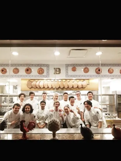 A group photo with the team at a professional kitchen I worked at. These experiences have shaped me as a chef.