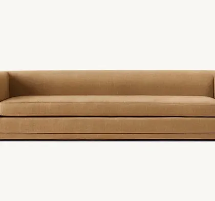 A duplicate image of the clean and uncluttered U-shaped sofa.