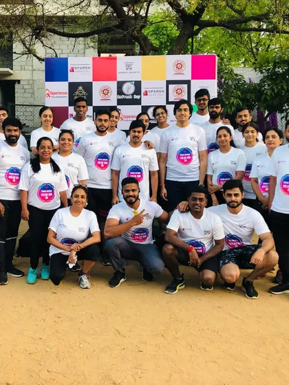 The whole team after a successful Holi color run. I believe in building a supportive fitness family where we celebrate each other's victories.