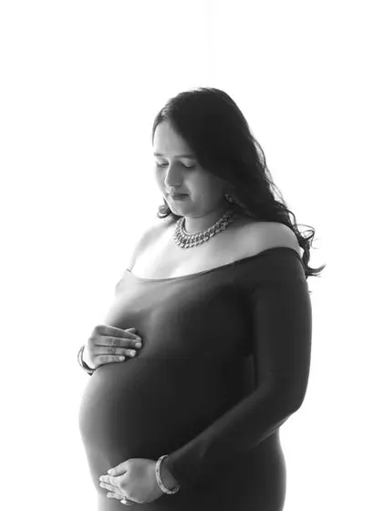 A high-key black and white portrait. This technique creates a striking, minimalist image that feels both modern and timeless.