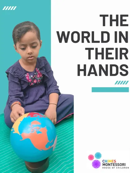The world is in their hands. A child holds a globe, learning about the earth in a way she can see and touch.