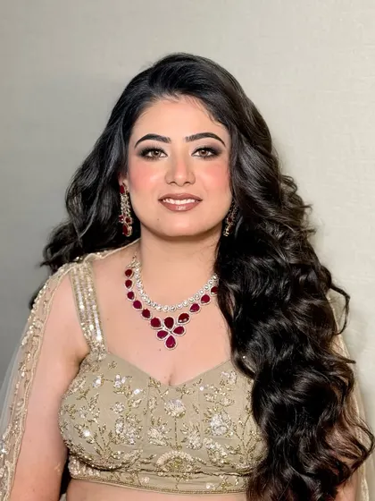 A portrait of Bhoomika, looking confident and beautiful for her engagement party.