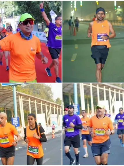 A collage of moments from the Apollo Tyres New Delhi Marathon. From start to finish, the GRR spirit was on full display.