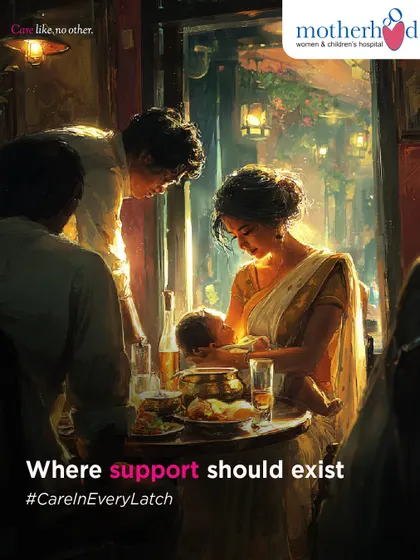Support should exist when you are out in the world. It's in the warmth of a waiter at a restaurant or friends who make you feel comfortable feeding your baby in public, creating a space where you feel seen and accepted.