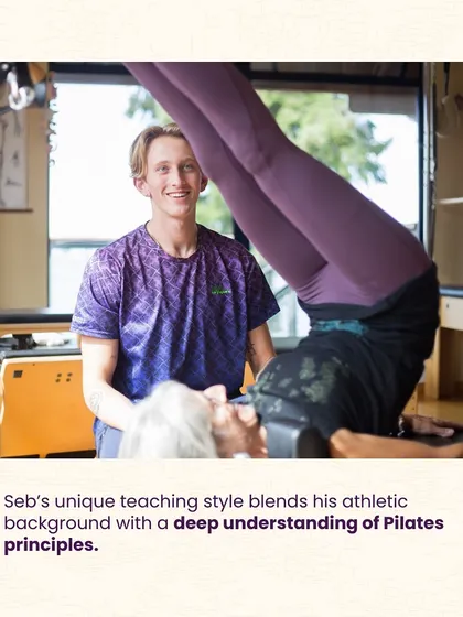 Seb's unique teaching style blends his athletic background with a deep understanding of Pilates principles.