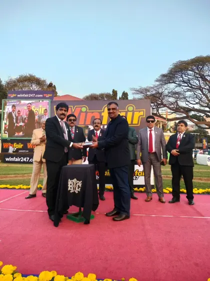 The Totalizator Cup Div 1 is presented to the winning connections of Blackstone.