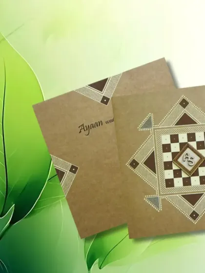 This eco-friendly card features a unique geometric pattern, proving that sustainable can also be stylish.