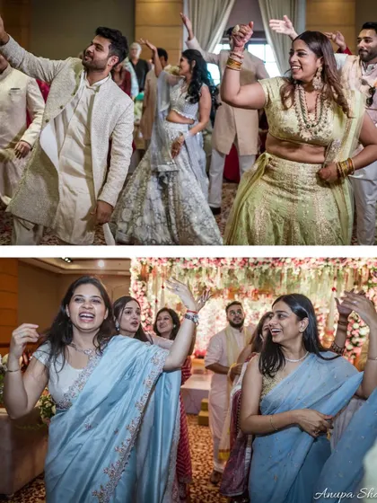 More shots from the dance floor, capturing the guests' energy and the vibrant atmosphere of the wedding party.