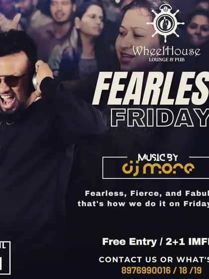 This "Fearless Friday" poster captures my energetic performance style, promising a great start to the weekend.