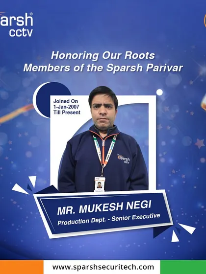 Honoring Mr. Mukesh Negi, a Senior Executive in my Production Department and a valued member of the Sparsh Parivar for 18 years. His growth and dedication are an inspiration to us all.