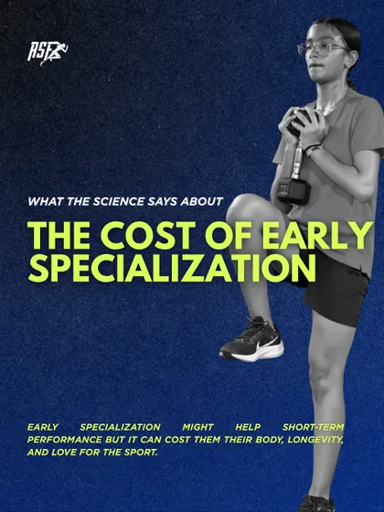 This infographic summarizes the cost of early specialization. While it might offer short-term gains, science shows it can cost young athletes their physical health, longevity, and even their love for the sport.
