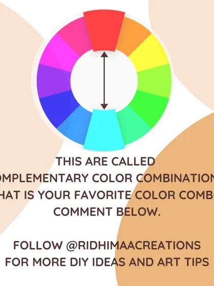 A simple visual explaining complementary color combinations. Following basic color theory rules can instantly elevate your paintings and designs.