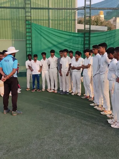 The semi-circle of aspiring U19 players, ready to take on the challenge.