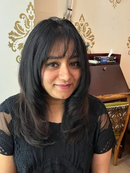 This cut is perfect for adding shape to medium-length hair.