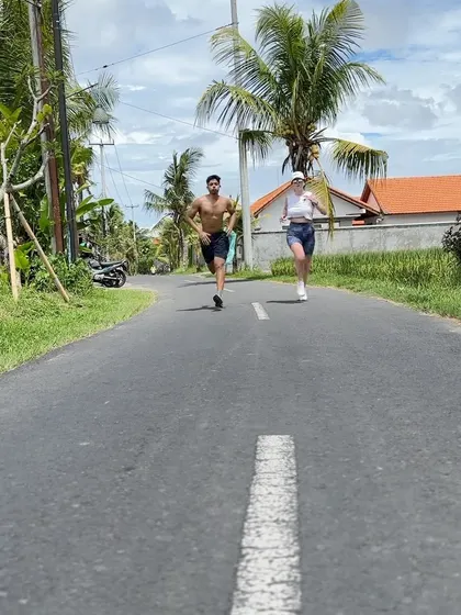 Going for a run in a beautiful location. Combining travel and fitness is one of the best ways to stay active and explore new places.