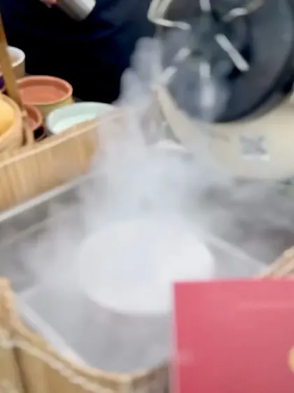 Adding a bit of theater to the experience with a liquid nitrogen chaat station. The dramatic smoke creates a mesmerizing effect as we prepare fresh, modern Indian street food.