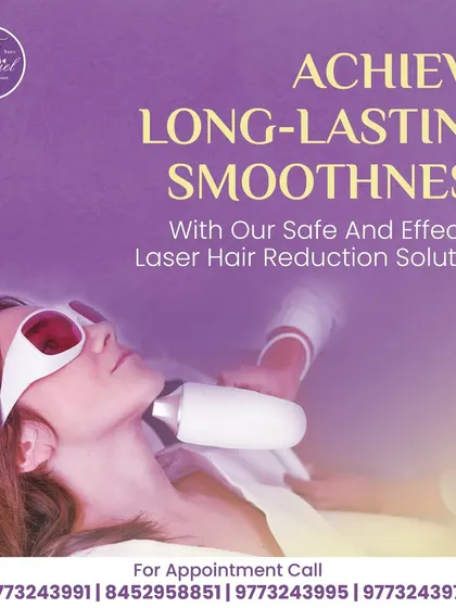 This image shows our dermatologist performing a laser hair reduction treatment on a patient's face. We use advanced, precision lasers that target the hair follicle at the root while ensuring the surrounding skin is protected, making it safe and effective even for sensitive facial areas.