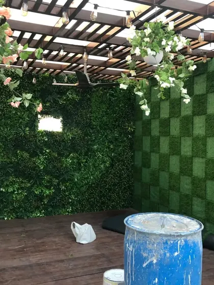 Another shot of the Dilshad Garden project during installation. This shows how I can work in any space to create a completely new environment.
