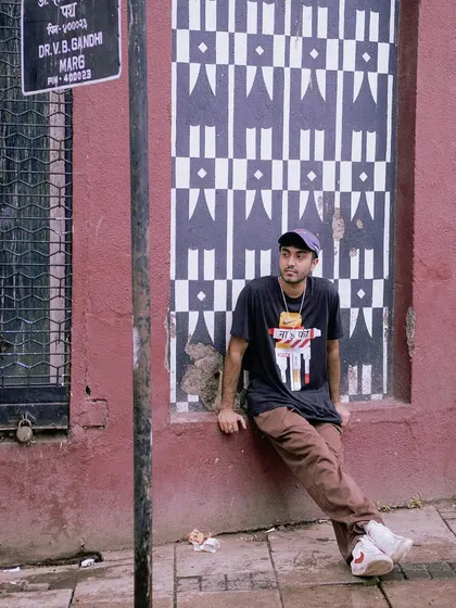 Chilling on the streets of Mumbai during the Nike shoot. The city's textures, colors, and patterns are a constant source of inspiration for me.
