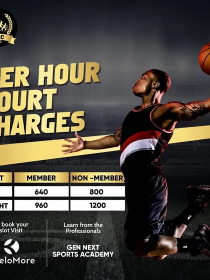 We offer hourly court charges for basketball, with different rates for day and night slots. Book your time to practice your dribbling and shooting under the guidance of our professional coaches.