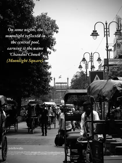 The name 'Chandni Chowk' means 'Moonlight Square'. It was named for the central pool that once reflected the moonlight, a detail we bring to life during our historical walks.